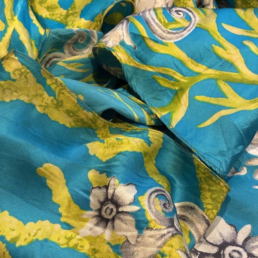 Vintage Cache Silk Halter Maxi Dress Beaded Floral Y2K Prom Formal Glam Size 2 - Picture 12 of 13